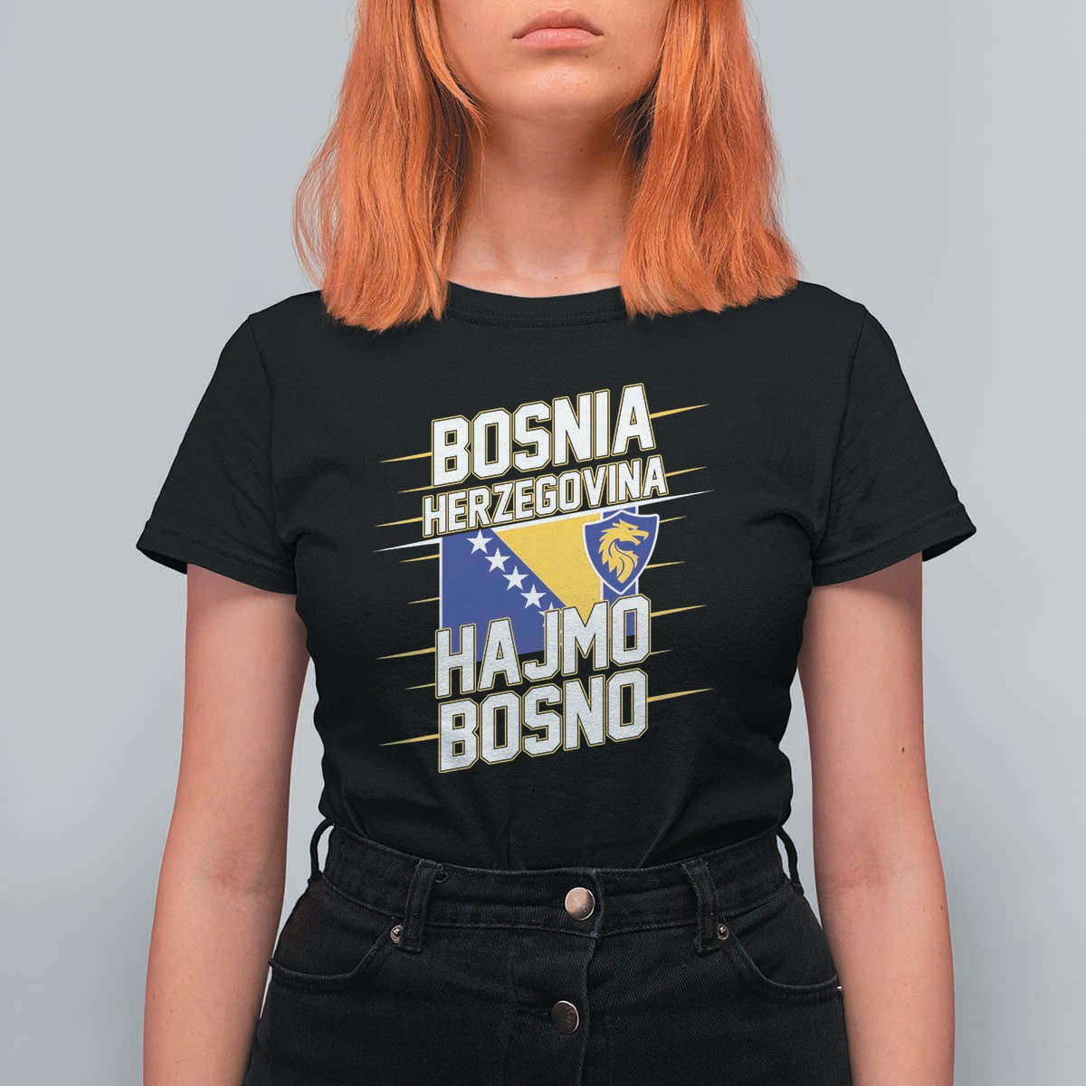 Lets Go Bosnia Herzegovina Hajmo Bosno Dragon Shield T Shirt For Women Soccer Team Pride Football Fan Heritage