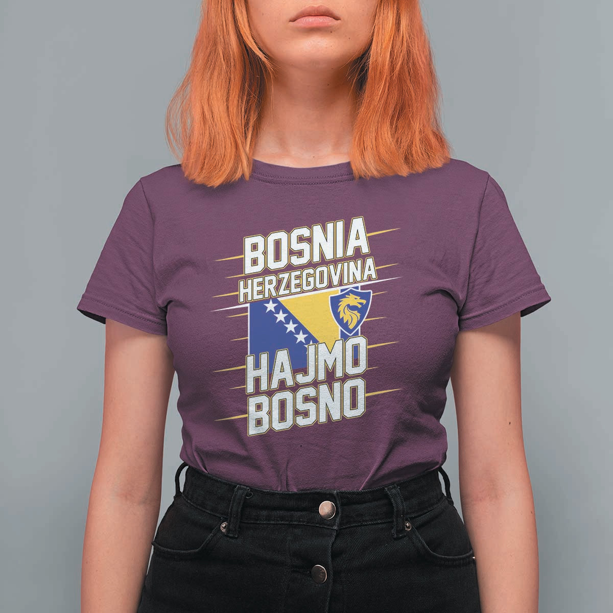 Lets Go Bosnia Herzegovina Hajmo Bosno Dragon Shield T Shirt For Women Soccer Team Pride Football Fan Heritage