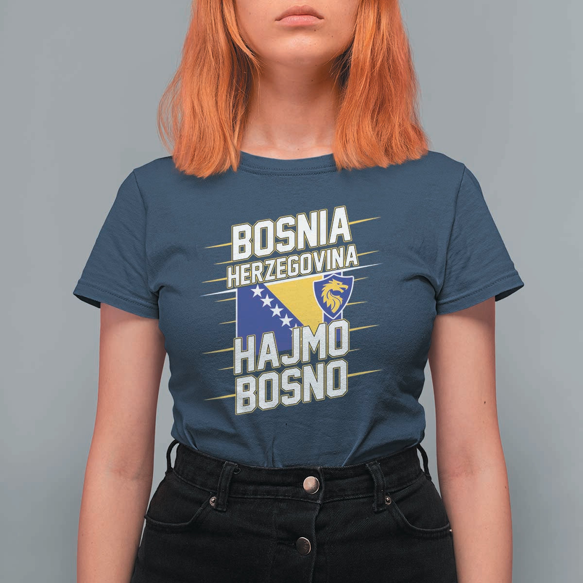 Lets Go Bosnia Herzegovina Hajmo Bosno Dragon Shield T Shirt For Women Soccer Team Pride Football Fan Heritage