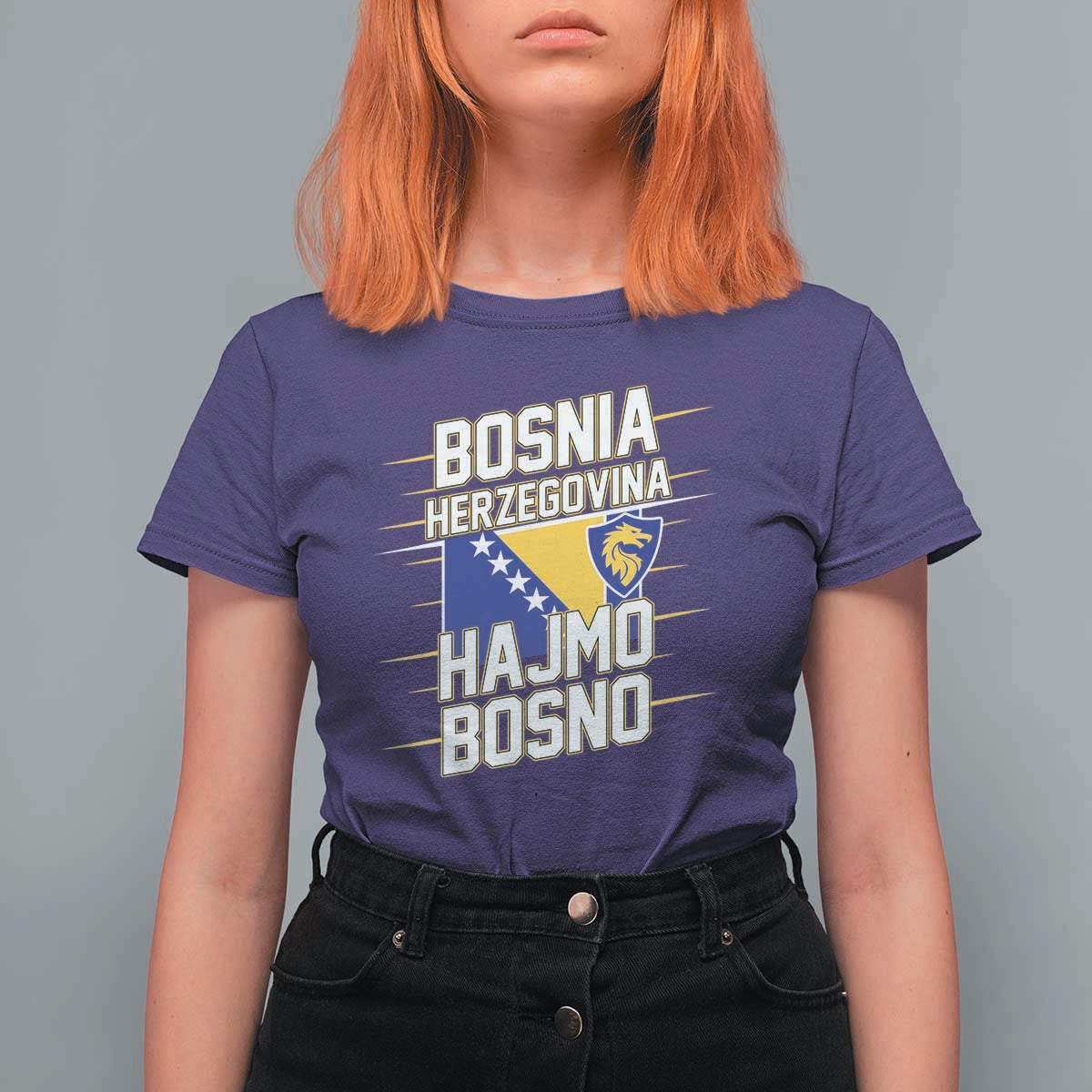 Lets Go Bosnia Herzegovina Hajmo Bosno Dragon Shield T Shirt For Women Soccer Team Pride Football Fan Heritage