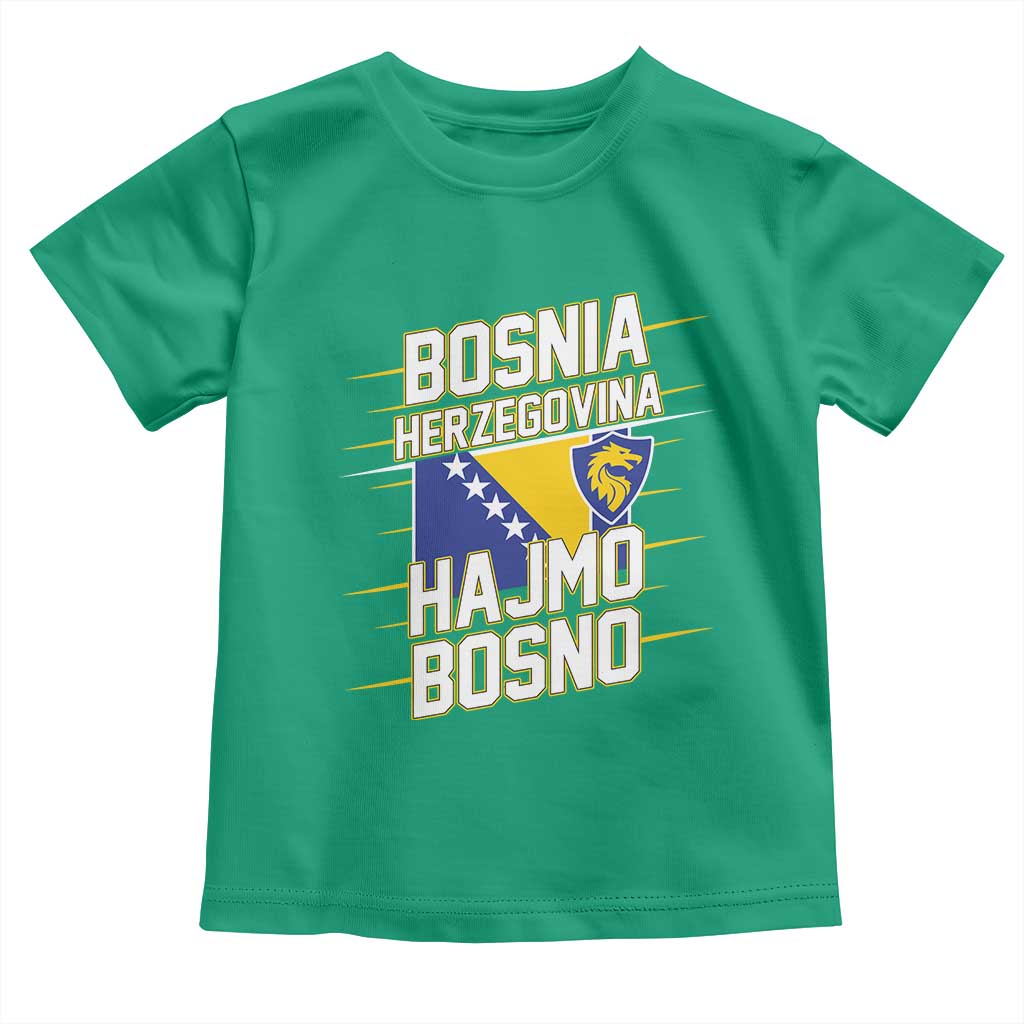 Lets Go Bosnia Herzegovina Hajmo Bosno Dragon Shield Toddler T Shirt Soccer Team Pride Football Fan Heritage
