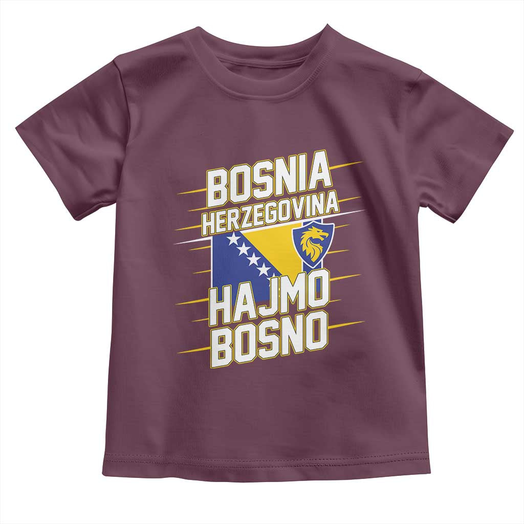 Lets Go Bosnia Herzegovina Hajmo Bosno Dragon Shield Toddler T Shirt Soccer Team Pride Football Fan Heritage