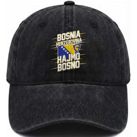 Lets Go Bosnia Herzegovina Hajmo Bosno Dragon Shield Washed Cotton Baseball Cap Soccer Team Pride Football Fan Heritage