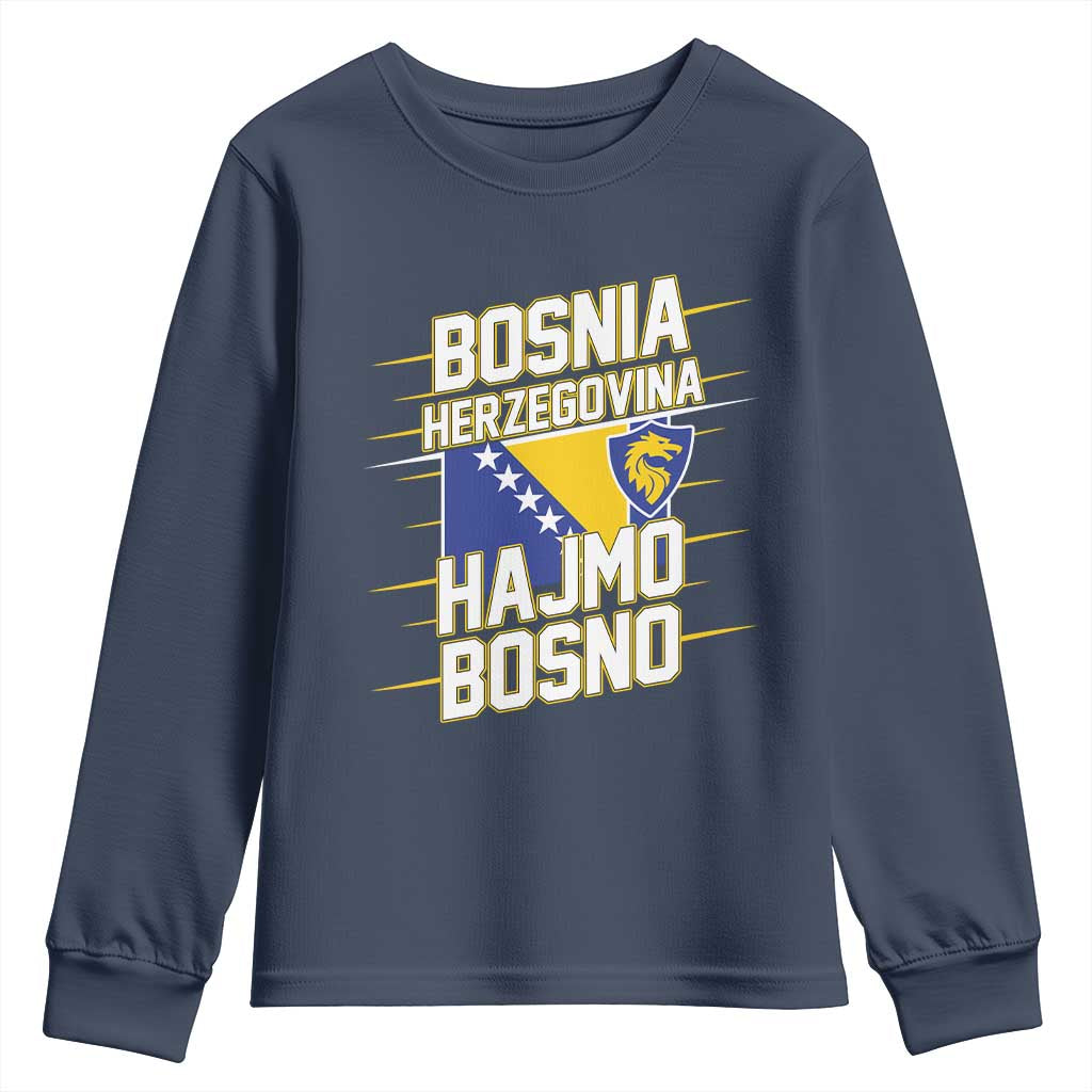 Lets Go Bosnia Herzegovina Hajmo Bosno Dragon Shield Youth Sweatshirt Soccer Team Pride Football Fan Heritage