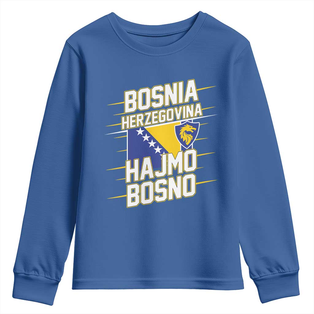 Lets Go Bosnia Herzegovina Hajmo Bosno Dragon Shield Youth Sweatshirt Soccer Team Pride Football Fan Heritage