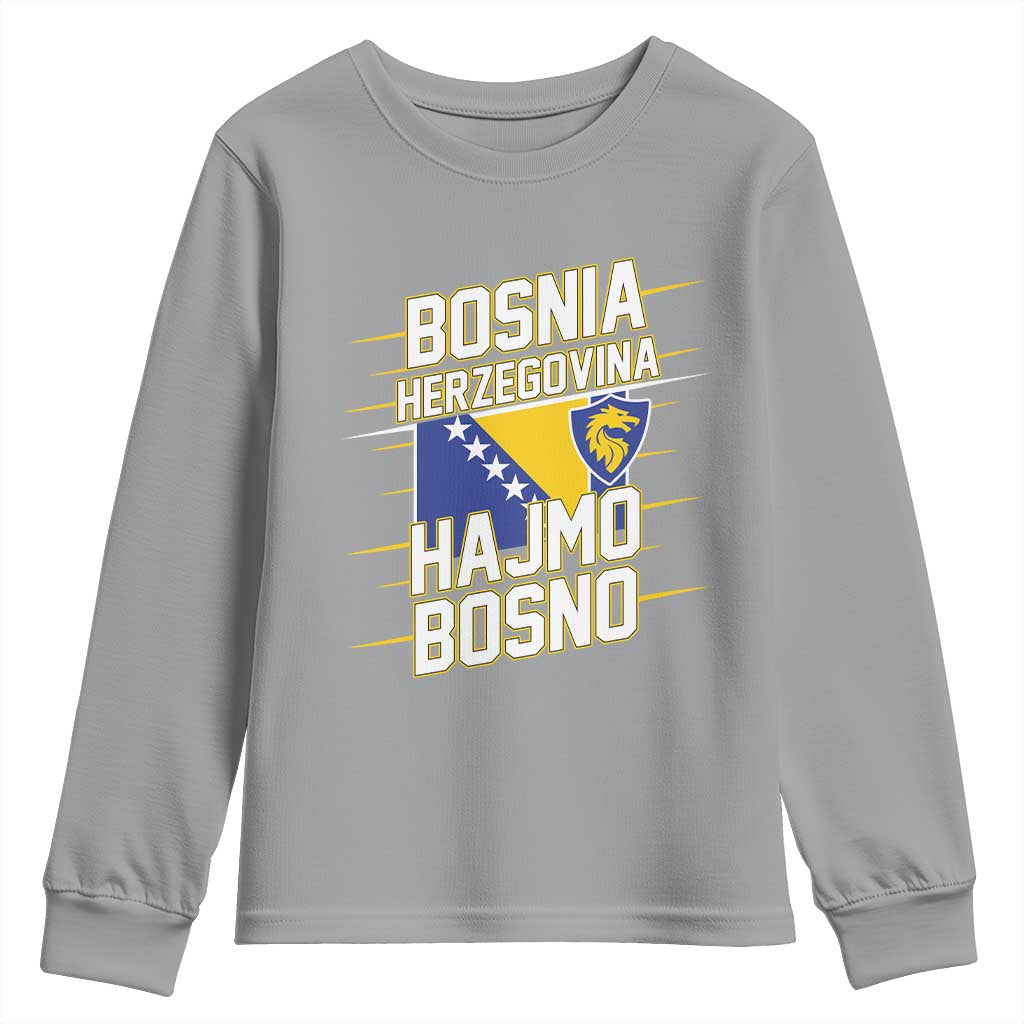 Lets Go Bosnia Herzegovina Hajmo Bosno Dragon Shield Youth Sweatshirt Soccer Team Pride Football Fan Heritage