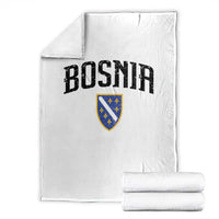 Vintage Bosnia Coat of Arms Minimalist Throw Blanket Golden Lily Heritage Shield Graphic