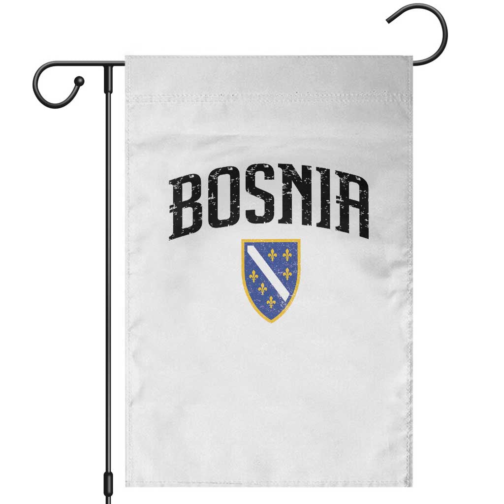 Vintage Bosnia Coat of Arms Minimalist Garden Flag Golden Lily Heritage Shield Graphic