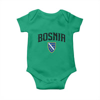 Vintage Bosnia Coat of Arms Minimalist Baby Onesie Golden Lily Heritage Shield Graphic