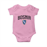Vintage Bosnia Coat of Arms Minimalist Baby Onesie Golden Lily Heritage Shield Graphic