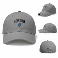 Vintage Bosnia Coat of Arms Minimalist Baseball Cap Golden Lily Heritage Shield Graphic