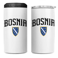 Vintage Bosnia Coat of Arms Minimalist 4 in 1 Can Cooler Tumbler Golden Lily Heritage Shield Graphic
