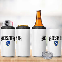 Vintage Bosnia Coat of Arms Minimalist 4 in 1 Can Cooler Tumbler Golden Lily Heritage Shield Graphic