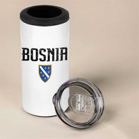 Vintage Bosnia Coat of Arms Minimalist 4 in 1 Can Cooler Tumbler Golden Lily Heritage Shield Graphic