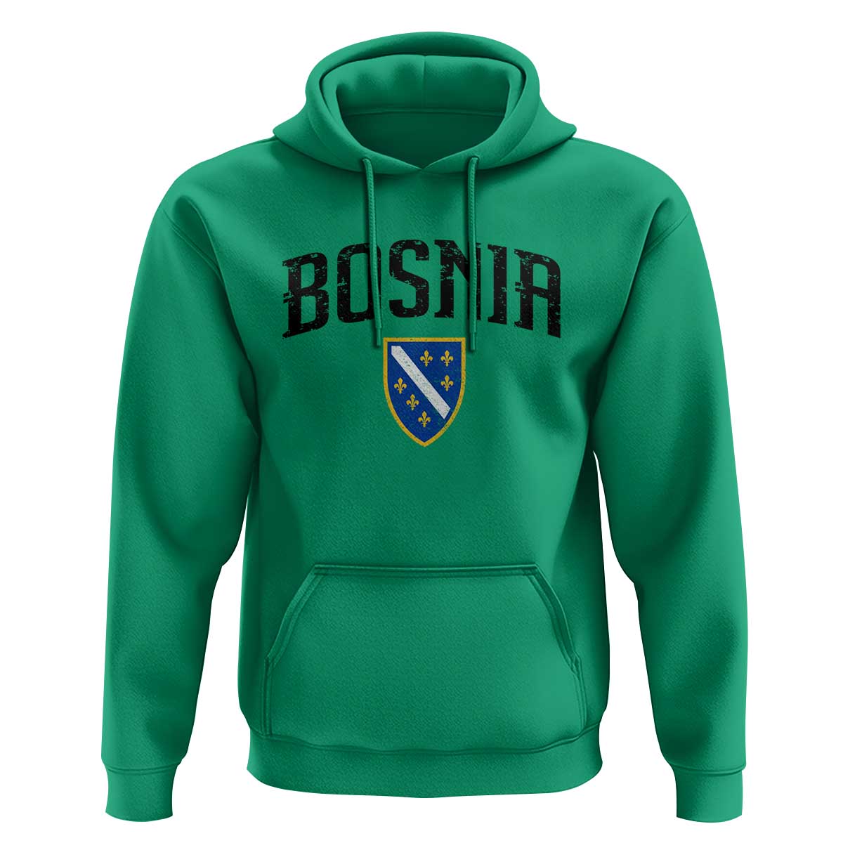 Vintage Bosnia Coat of Arms Minimalist Hoodie Golden Lily Heritage Shield Graphic
