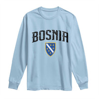 Vintage Bosnia Coat of Arms Minimalist Long Sleeve Shirt Golden Lily Heritage Shield Graphic