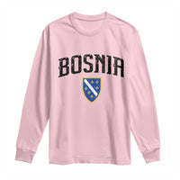 Vintage Bosnia Coat of Arms Minimalist Long Sleeve Shirt Golden Lily Heritage Shield Graphic