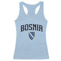 Vintage Bosnia Coat of Arms Minimalist Racerback Tank Top Golden Lily Heritage Shield Graphic