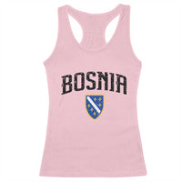 Vintage Bosnia Coat of Arms Minimalist Racerback Tank Top Golden Lily Heritage Shield Graphic