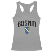 Vintage Bosnia Coat of Arms Minimalist Racerback Tank Top Golden Lily Heritage Shield Graphic