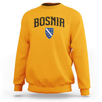 Vintage Bosnia Coat of Arms Minimalist Sweatshirt Golden Lily Heritage Shield Graphic