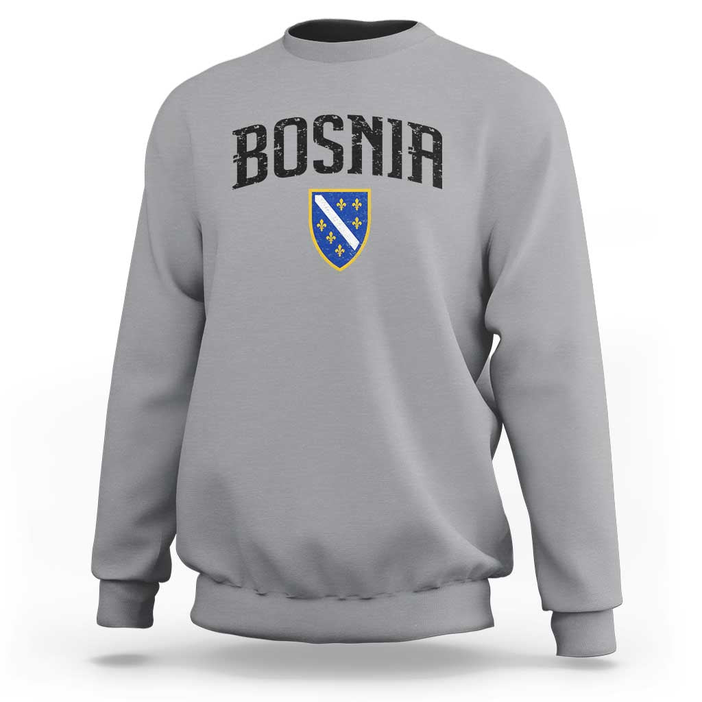 Vintage Bosnia Coat of Arms Minimalist Sweatshirt Golden Lily Heritage Shield Graphic