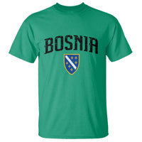 Vintage Bosnia Coat of Arms Minimalist T Shirt Golden Lily Heritage Shield Graphic
