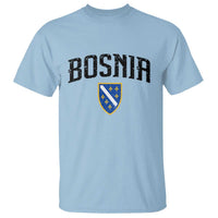 Vintage Bosnia Coat of Arms Minimalist T Shirt Golden Lily Heritage Shield Graphic