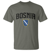 Vintage Bosnia Coat of Arms Minimalist T Shirt Golden Lily Heritage Shield Graphic