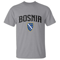Vintage Bosnia Coat of Arms Minimalist T Shirt Golden Lily Heritage Shield Graphic