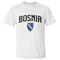Vintage Bosnia Coat of Arms Minimalist T Shirt Golden Lily Heritage Shield Graphic
