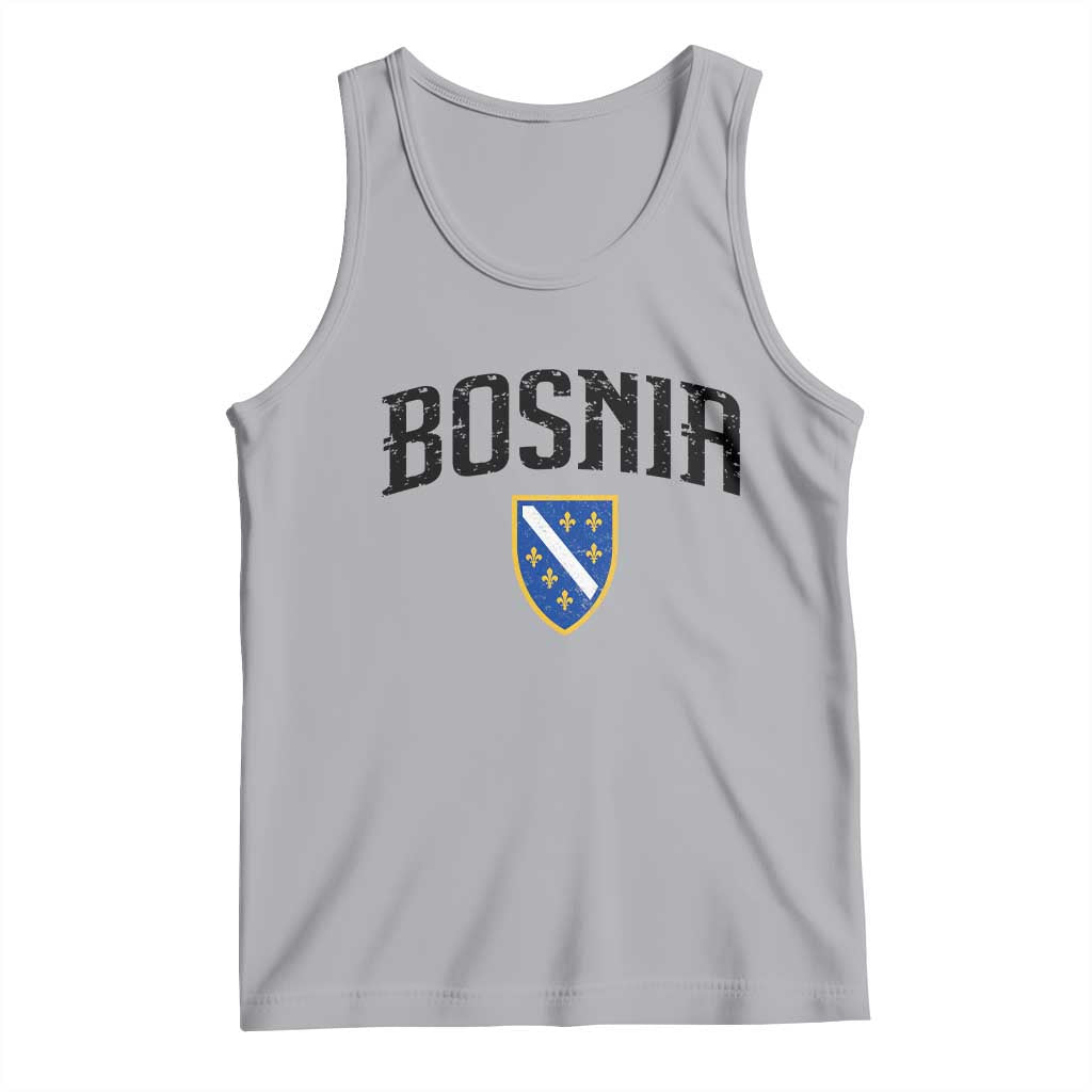 Vintage Bosnia Coat of Arms Minimalist Tank Top Golden Lily Heritage Shield Graphic
