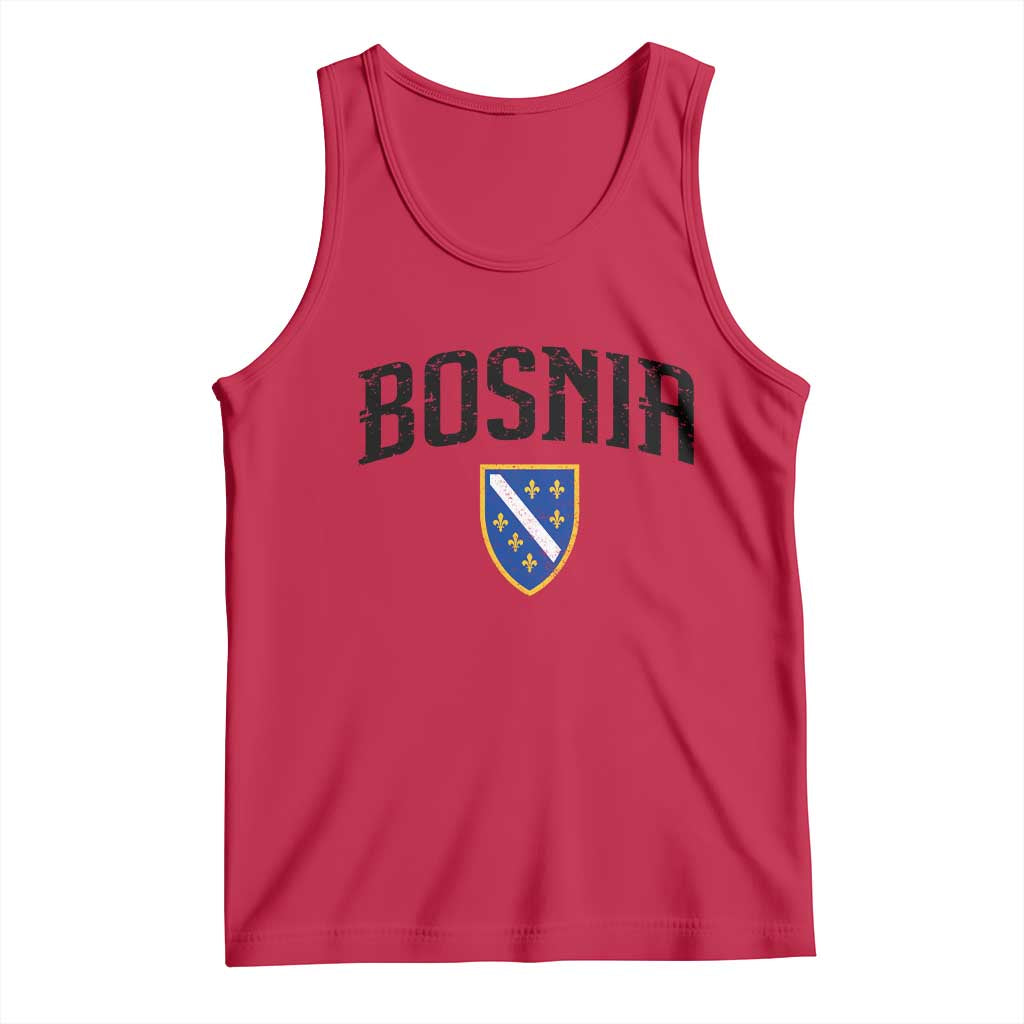 Vintage Bosnia Coat of Arms Minimalist Tank Top Golden Lily Heritage Shield Graphic
