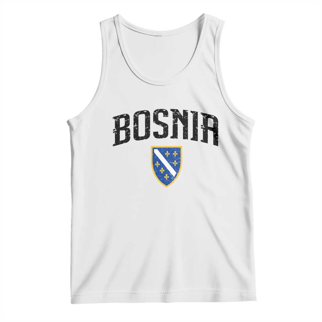 Vintage Bosnia Coat of Arms Minimalist Tank Top Golden Lily Heritage Shield Graphic