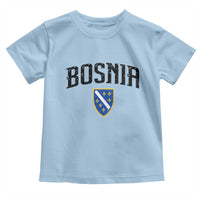 Vintage Bosnia Coat of Arms Minimalist Toddler T Shirt Golden Lily Heritage Shield Graphic