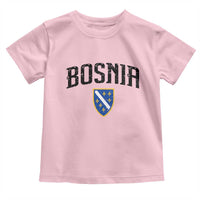 Vintage Bosnia Coat of Arms Minimalist Toddler T Shirt Golden Lily Heritage Shield Graphic