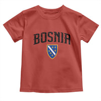 Vintage Bosnia Coat of Arms Minimalist Toddler T Shirt Golden Lily Heritage Shield Graphic