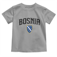 Vintage Bosnia Coat of Arms Minimalist Toddler T Shirt Golden Lily Heritage Shield Graphic