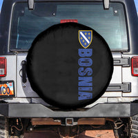 Bosnia Typography Coat of Arms Spare Tire Cover Golden Lily Shield Modern Graphic