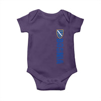 Bosnia Typography Coat of Arms Baby Onesie Golden Lily Shield Modern Graphic