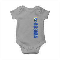 Bosnia Typography Coat of Arms Baby Onesie Golden Lily Shield Modern Graphic
