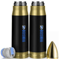 Bosnia Typography Coat of Arms Bullet Tumbler Golden Lily Shield Modern Graphic