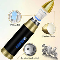 Bosnia Typography Coat of Arms Bullet Tumbler Golden Lily Shield Modern Graphic