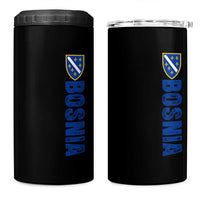 Bosnia Typography Coat of Arms 4 in 1 Can Cooler Tumbler Golden Lily Shield Modern Graphic