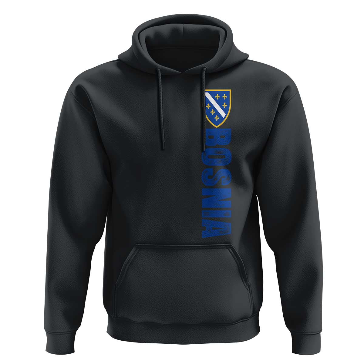 Bosnia Typography Coat of Arms Hoodie Golden Lily Shield Modern Graphic