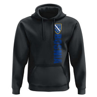 Bosnia Typography Coat of Arms Hoodie Golden Lily Shield Modern Graphic