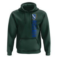 Bosnia Typography Coat of Arms Hoodie Golden Lily Shield Modern Graphic