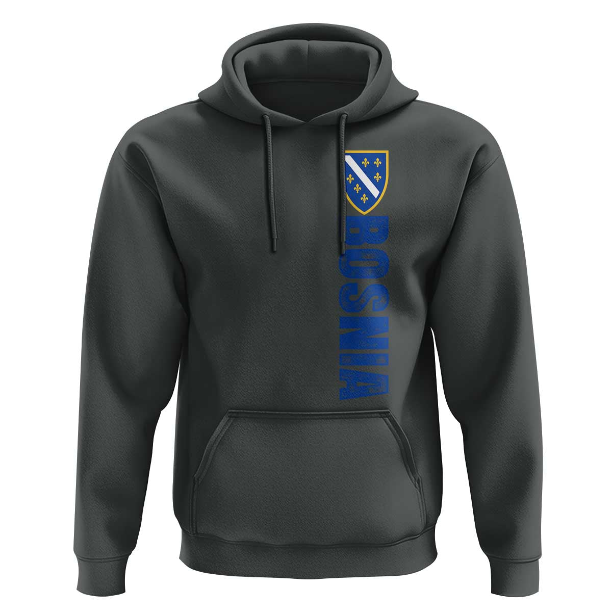 Bosnia Typography Coat of Arms Hoodie Golden Lily Shield Modern Graphic