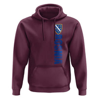 Bosnia Typography Coat of Arms Hoodie Golden Lily Shield Modern Graphic