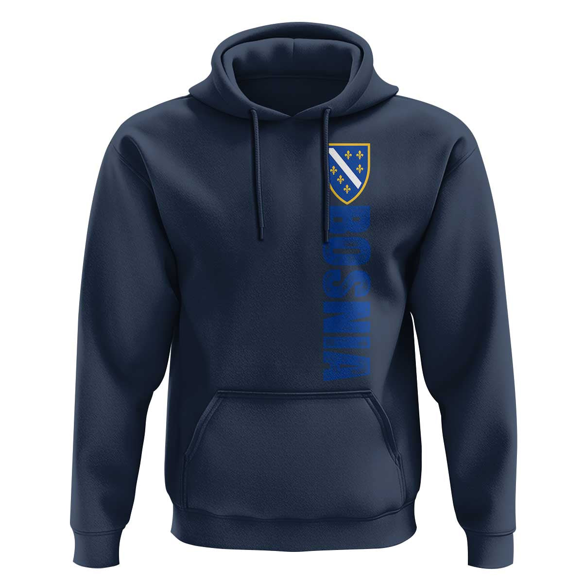 Bosnia Typography Coat of Arms Hoodie Golden Lily Shield Modern Graphic